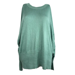 NWT Zuda Sweater Womens Sz 2X Plus Mint Green Ecovero Ruffle Pullover